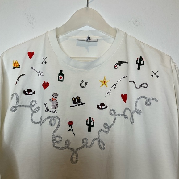 Rare Ganni Western Theme Loose Shirt Size M/L - Picture 3 of 12